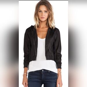 Elizabeth and James Black Bomber Jacket